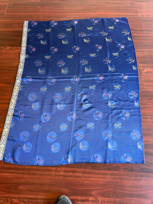 Gorgeous Blue silk embroidered fabric
