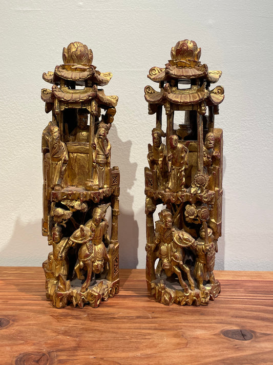 Chinese Giltwood Tower Table Ornaments