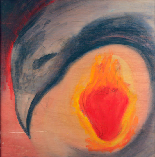 Crow with Flaming Heart